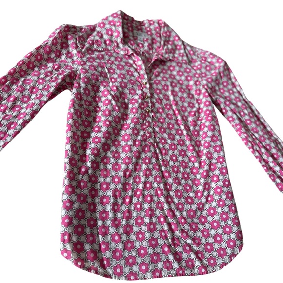Lilly Pulitzer Pink and White Button-Up Blouse - Picture 3 of 8